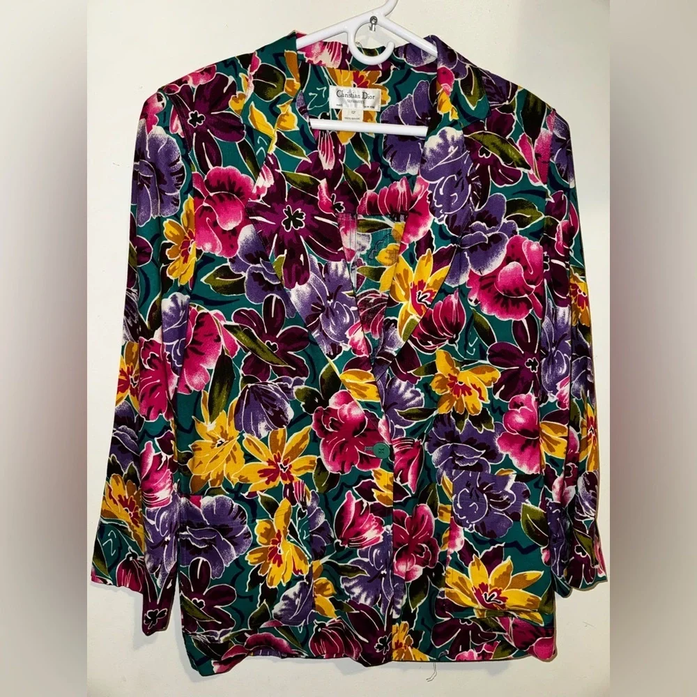 Christian Dior 1970s Multicolor color Floral blazer